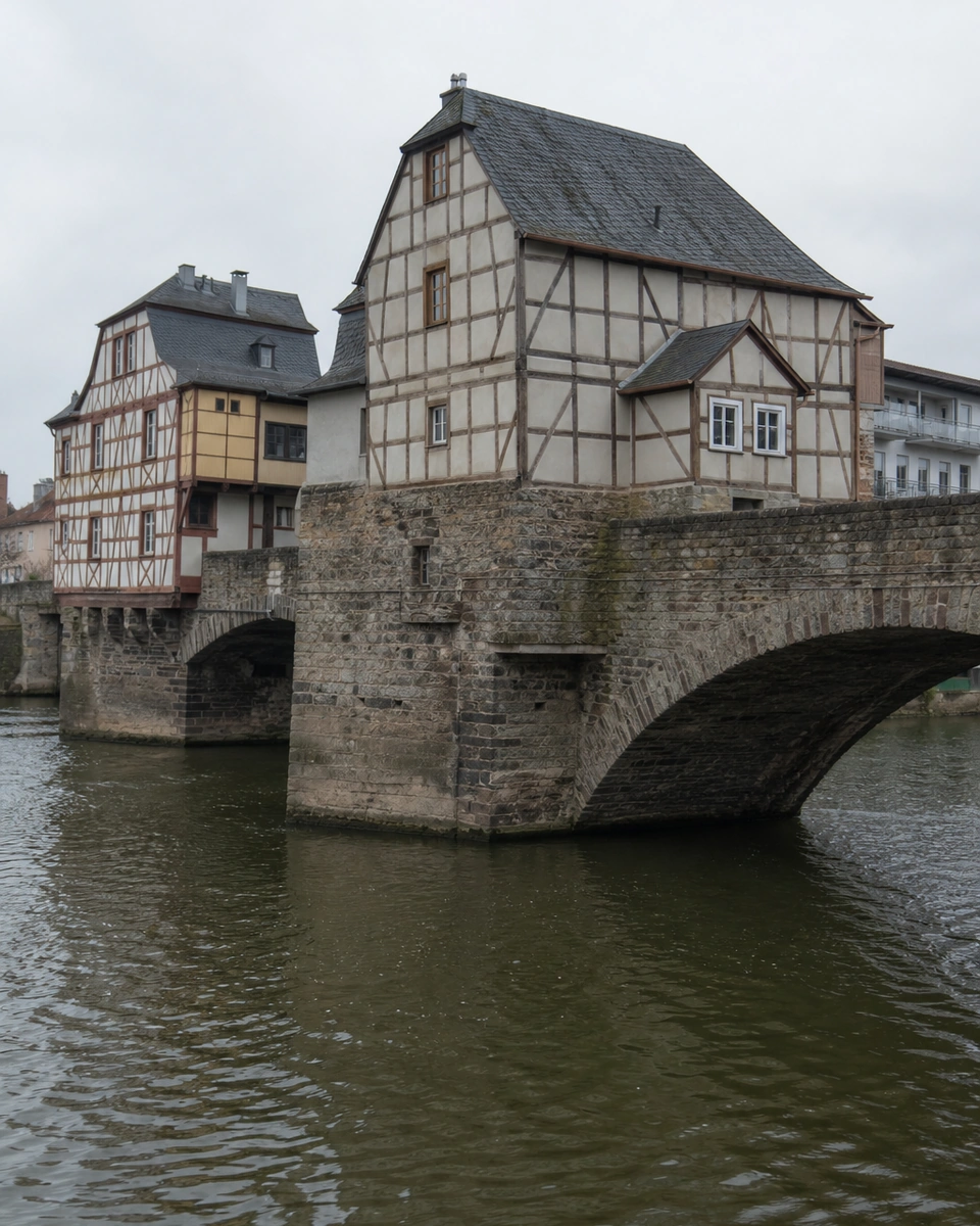 Brückenhäuser über der Nahe in Bad Kreuznach