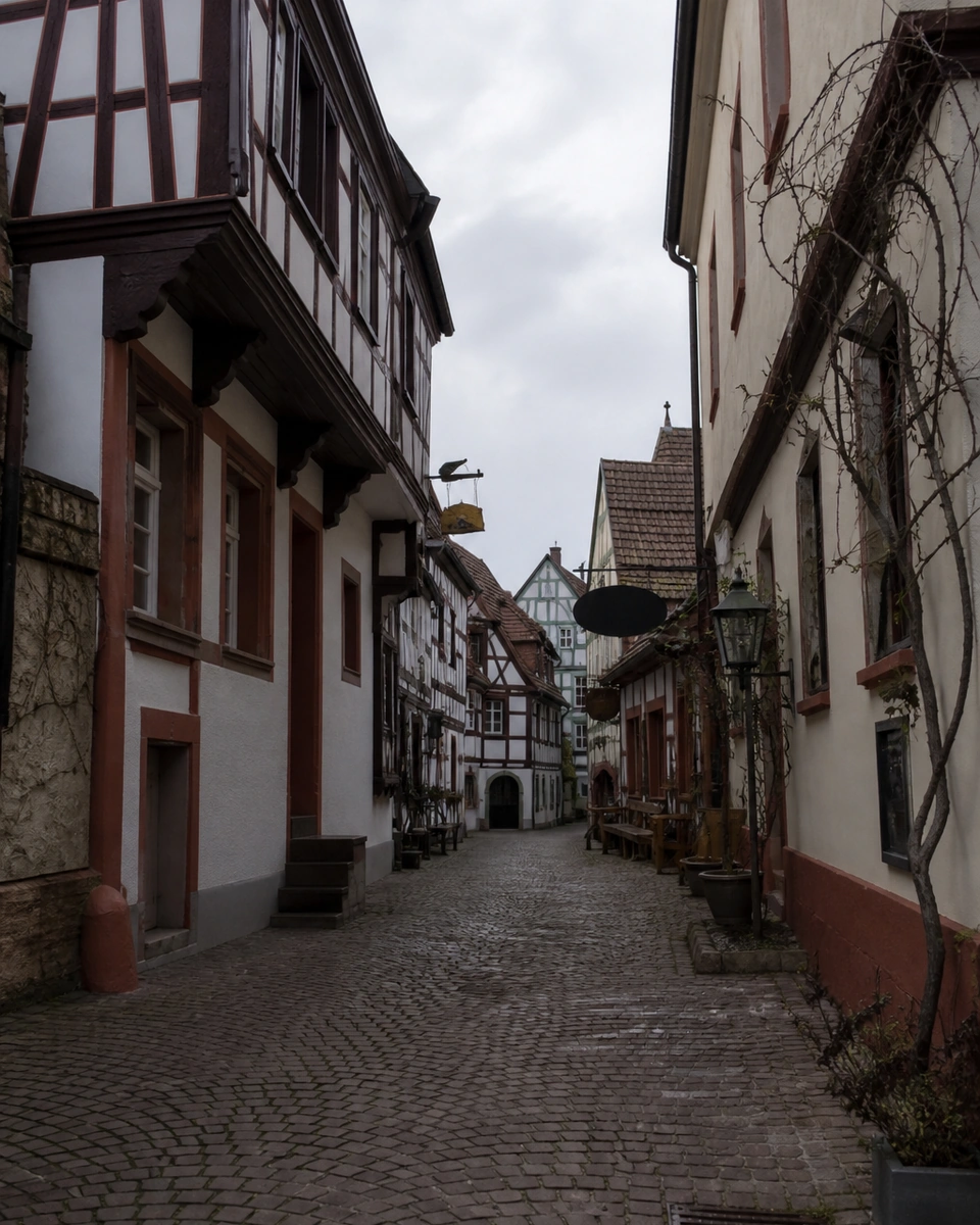 Fachwerkgasse in der Altstadt von Neustadt an der Weinstraße