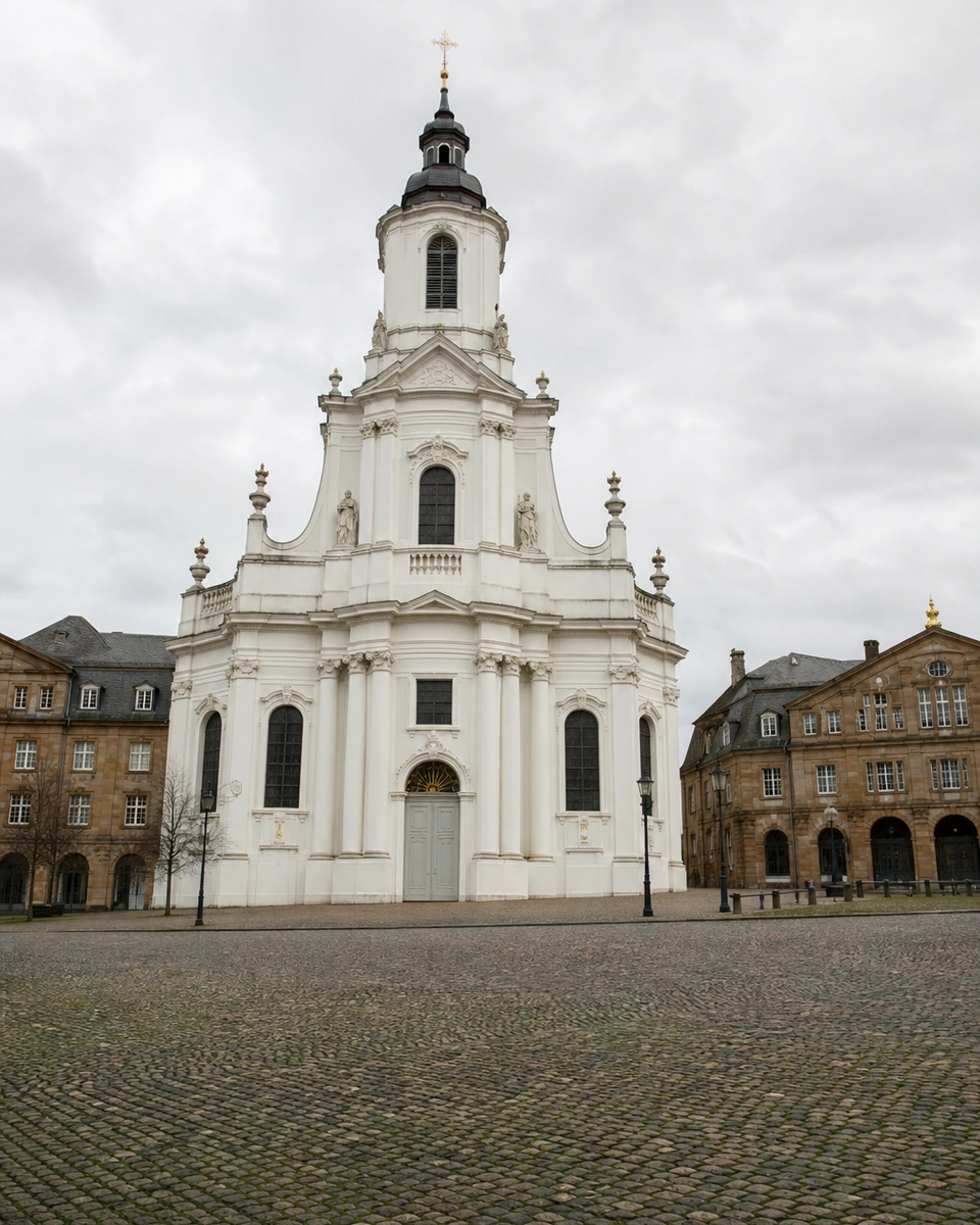 Ludwigskirche mit Barockplatz in Saarbrücken