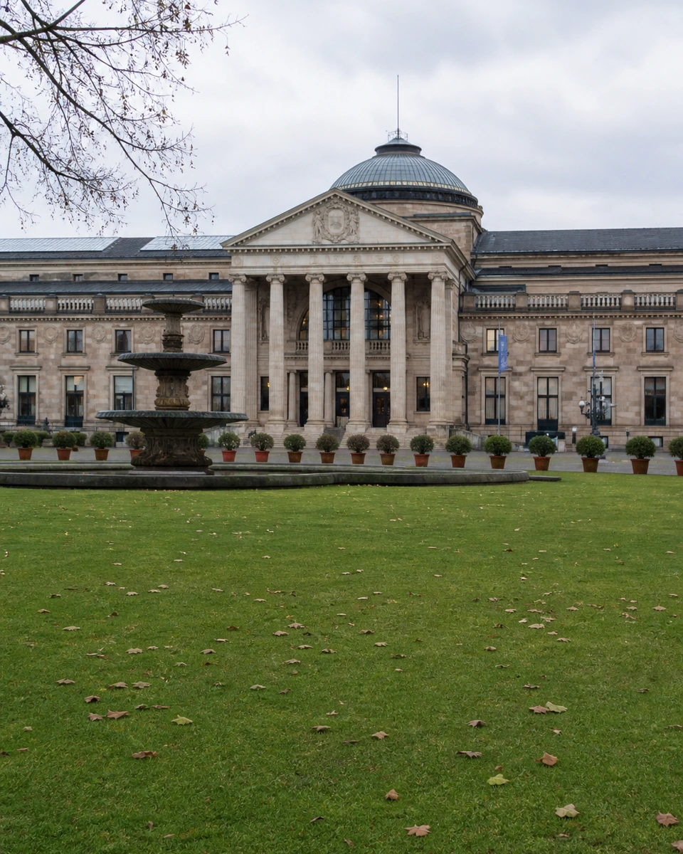 Kurhaus in Wiesbaden mit Bowling Green