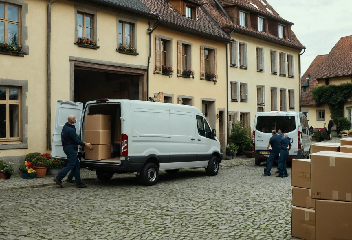 Mover in einer Winnweiler Dorfstraße