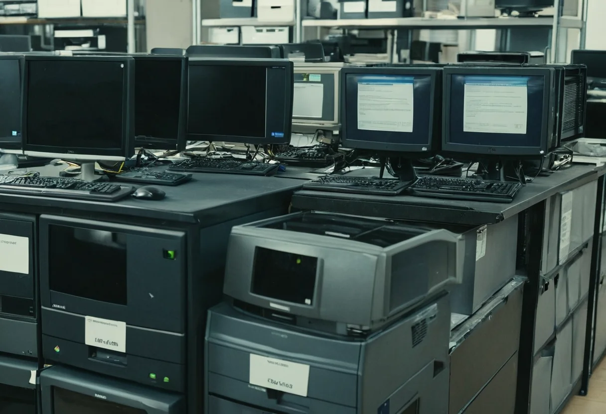 Professionelle Entsorgung alter Büro-Computer mit Datenträger-Vernichtung