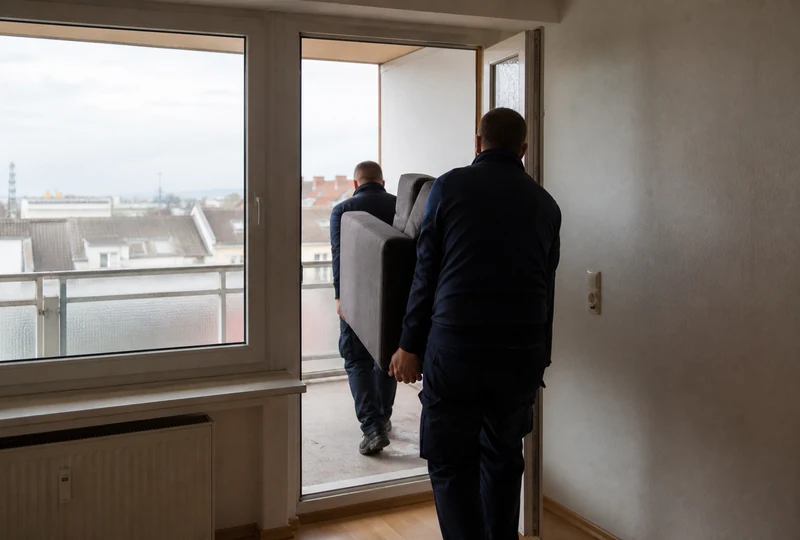 Profis tragen Möbel aus einer Wohnung in Kaiserslautern